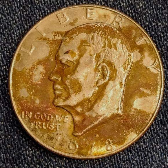 💥1978 Eisenhower D Dollar Coin,👌 DDO,🔥 DDR,🔥 D/D,🔥 With Bad Planchet Error❤ - Picture 4 of 8